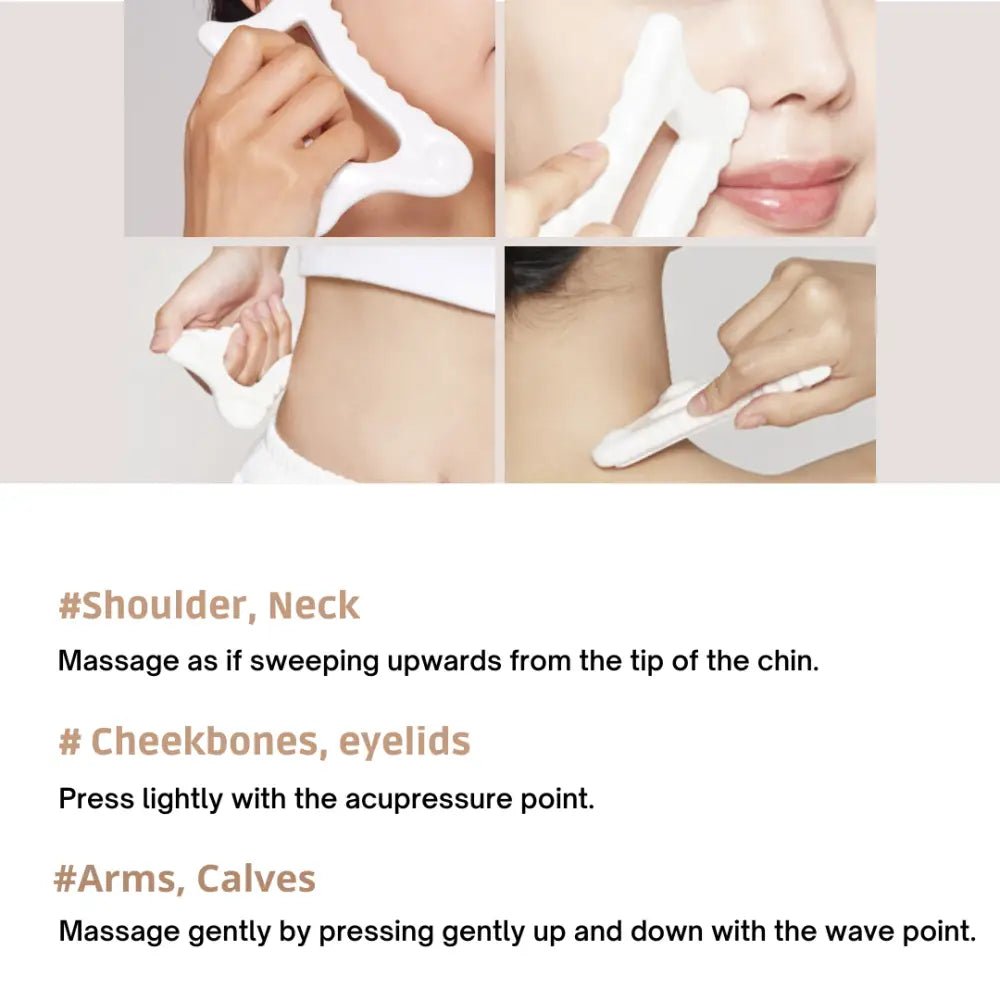 BeaumAnt Self Gua Sha for Face and Body Massage Tool - Cooling Massager
