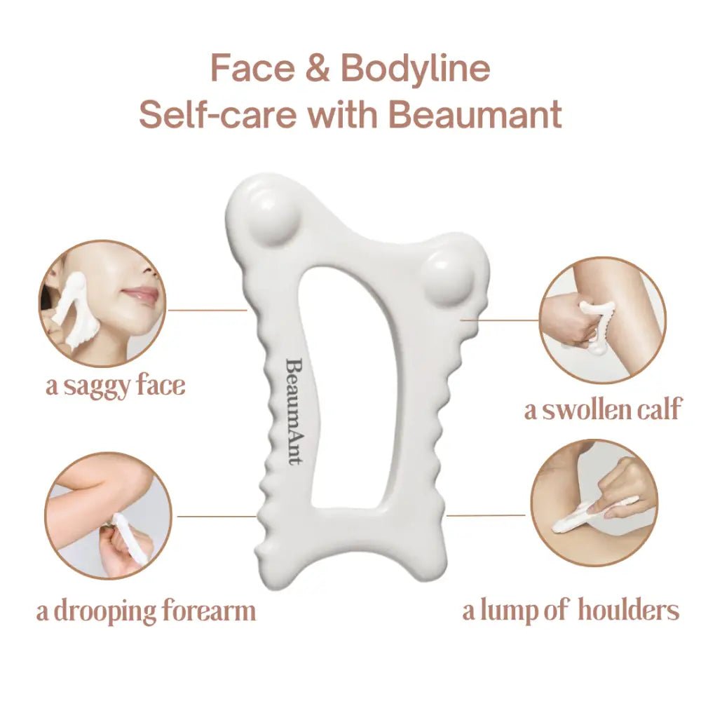 BeaumAnt Self Gua Sha for Face and Body Massage Tool - Cooling Massager